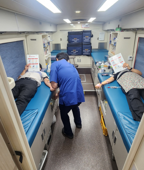 22일, 대한적십자사 대전·세종·충남혈액원과 함께 ‘생명 나눔 헌혈 행사’ 진행 모습