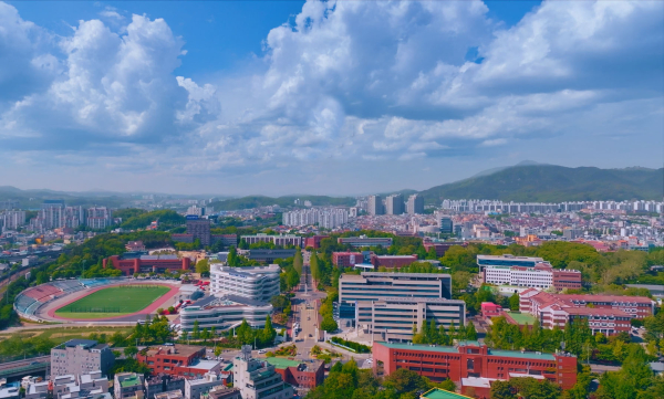 한남대학교 드론 전경