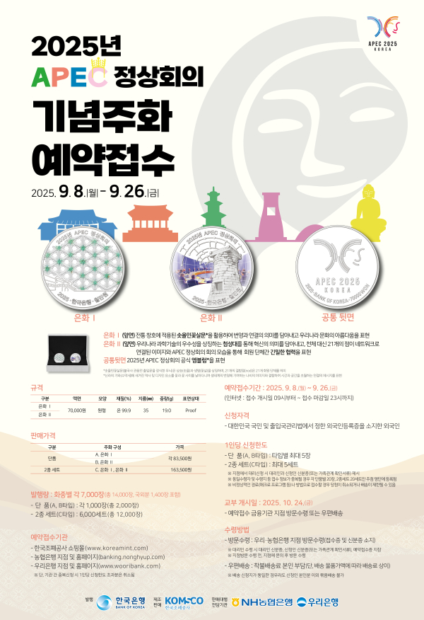 ‘2025년 APEC 정상회의 기념주화’ 포스터