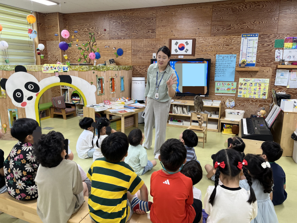 지난 10일 찾아가는 박물관 교육 「유치원에 ON 박물관」 모습