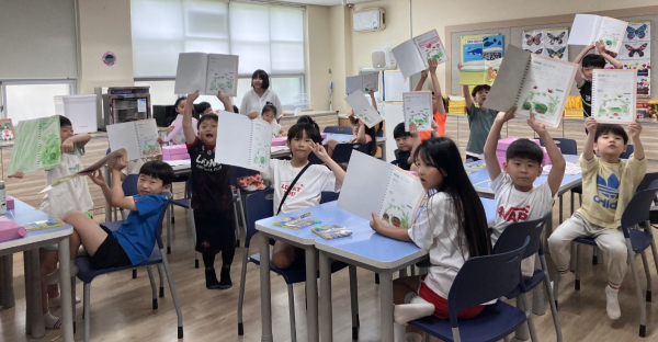 천안 용곡동 청룡초등학교에서의 상명대 라이즈늘봄학교 교육모습