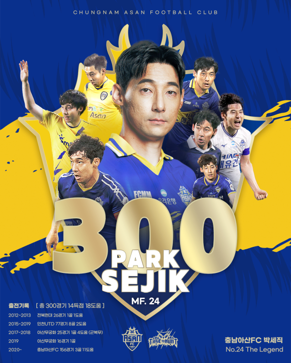 박세직 선수, K리그 통산 300경기 출전 달성