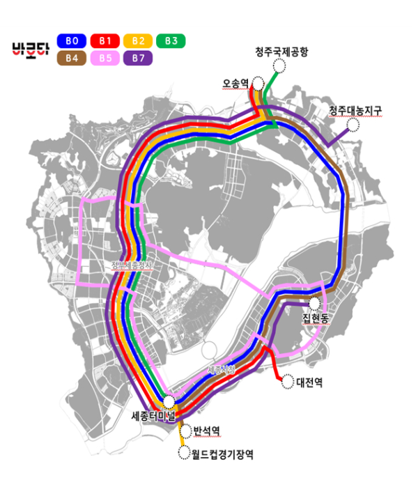 행복도시 내 노선도