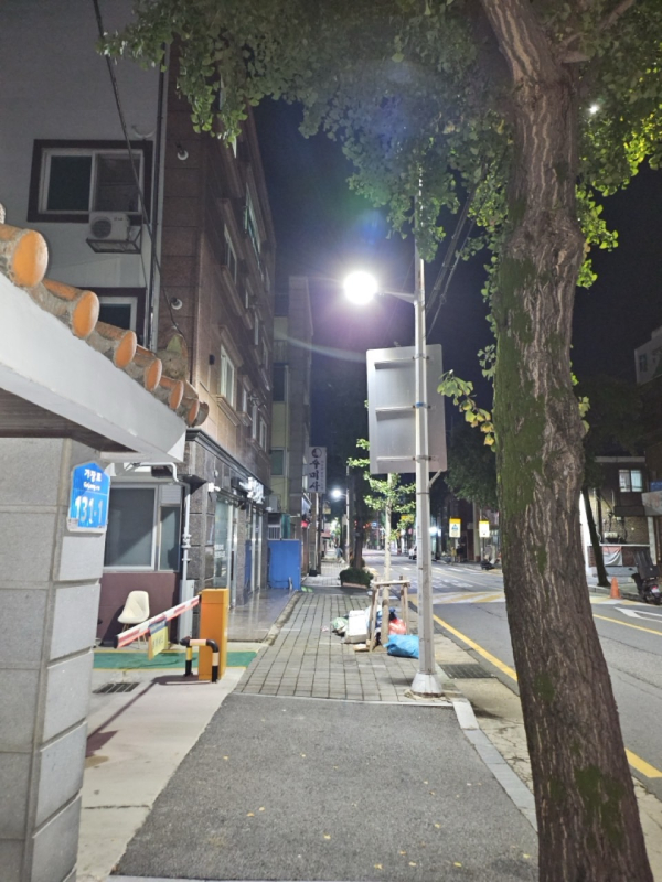 가장동 일원 조도 개선 공사 후 현장