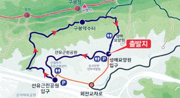 2025 구봉산 둘레길 걷기 행사 코스 노선도