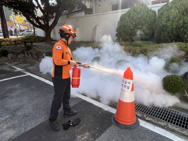 7일, 대전서부소방서 복수119안전센터와 합동 소방훈련 진행 모습