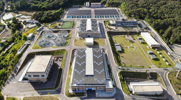 한국수자원공사의 대표 AI 정수장인 화성정수장 전경