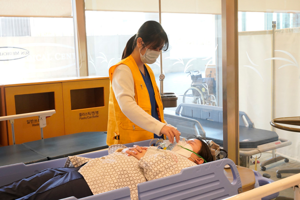 유성선병원, 재난 대비 모의훈련 실시 모습