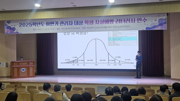 하반기 학생 자살예방 리터러시 연수 진행 모습