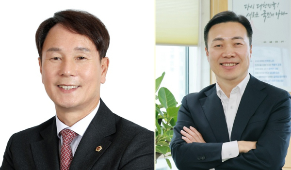 (왼쪽부터) 국민의힘 이상래 대전 동구 조직위원장, 이택구 대전 유성구갑 조직위원장.