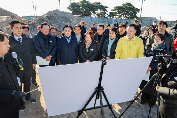 신당리 성토지 침출수 유출 관련 현장 점검 진행 모습
