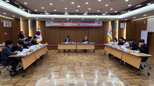 지난 8일 시청 중회의실에서 열린 규제개혁위원회 개최 모습