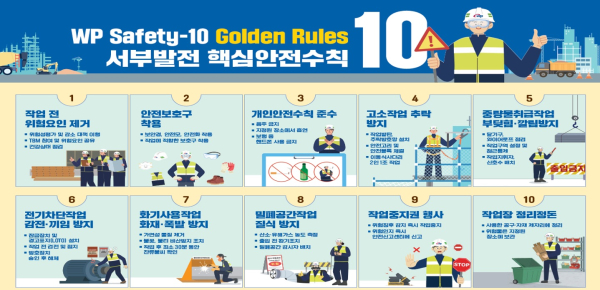 서부발전 핵심안전수칙(WP Safety–10 Golden Rules)