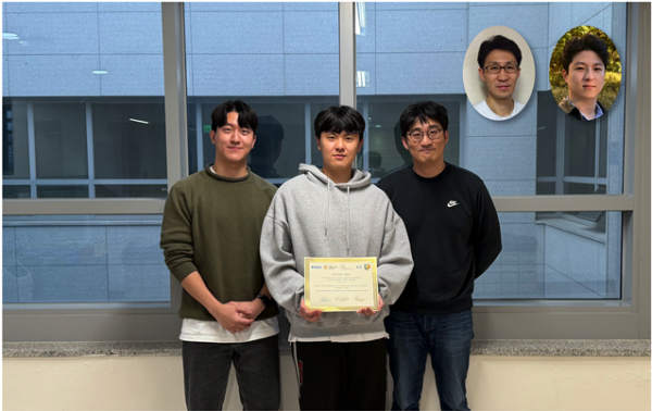 (왼쪽부터) 송민규 박사과정, 김재한 박사과정, 손수엘 교수, 신승원 교수, 나승호 박사