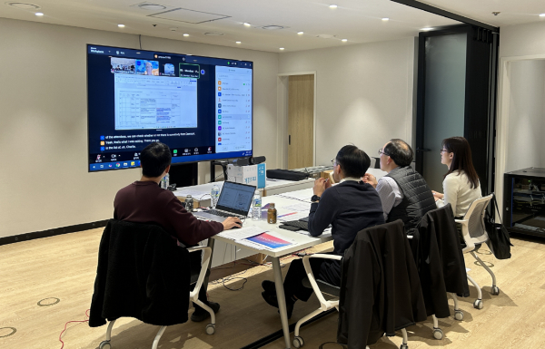 공사 관계자들이 지난 1월 29일 원격으로 진행된 국제표준화기구(ISO) 상하수도 서비스 기술위원회 ‘ISO/TC 224 WG 15’ 회의에 참석하고 있다.