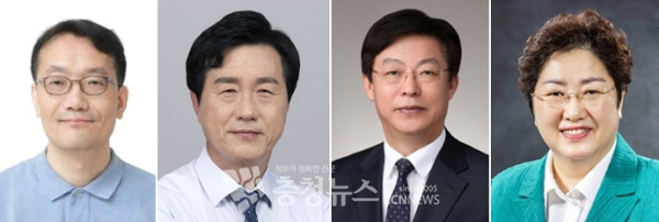 (왼쪽부터) 강재구 건양대 의대 교수, 성광진 대전교육연구소장, 맹수석 전 충남대 법학대학원장, 정상신 대전미래교육연구회장.