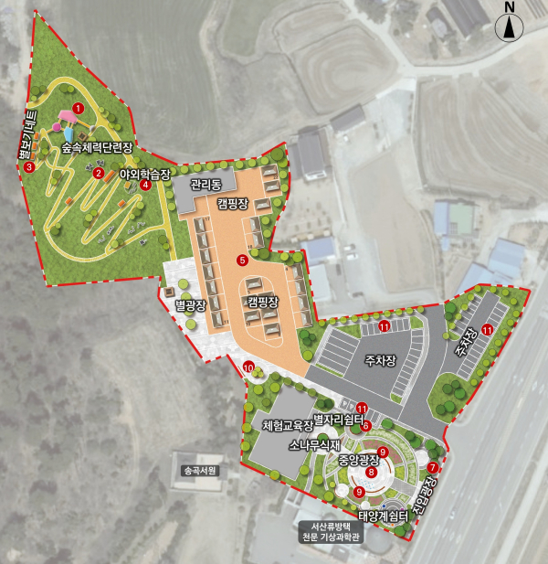 밤하늘 산책원 조성사업 위치도