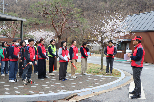지난 6일  국립대전숲체원 - 대전서부소방서 산불 대응 합동훈련 모습