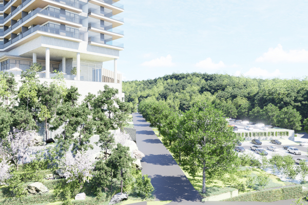 탑정호 리조트 조감도(진출입부 모습)