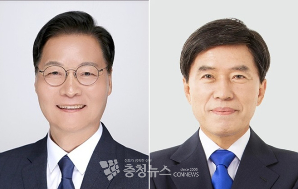 (왼쪽부터) 더불어민주당 윤기식, 황인호 대전 동구청장 예비후보