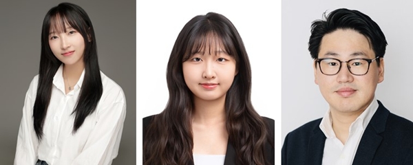 (왼쪽부터) 국립한밭대학교 산업디자인학과 김태영, 송현수 학생과 김승민 교수